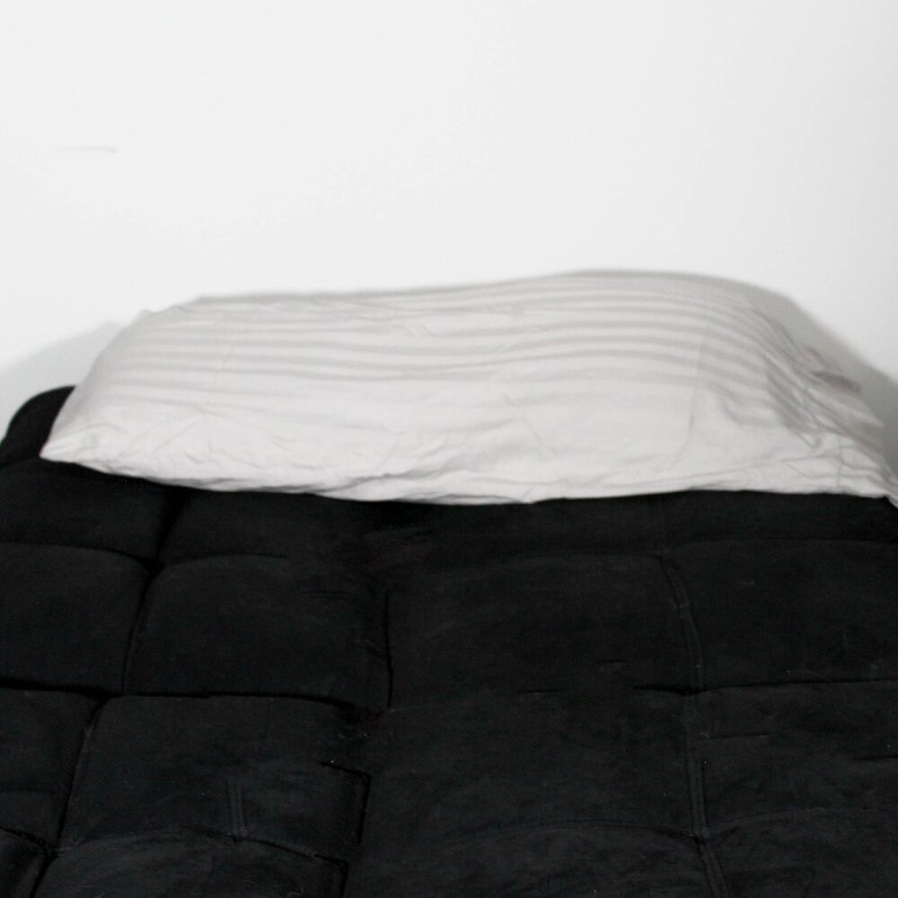 Pale Gray Grey King Size Pillow Case Bedding Pinstripe